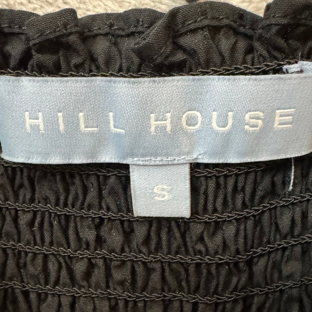 Hill House Home Womens Athena Nap Dress S Black Textured Dot Smocked Cottagecore - Picture 7 of 7
